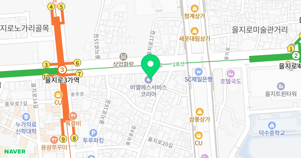 드림오피스타운 위치 지도 - 서울특별시 중구 을지로 148