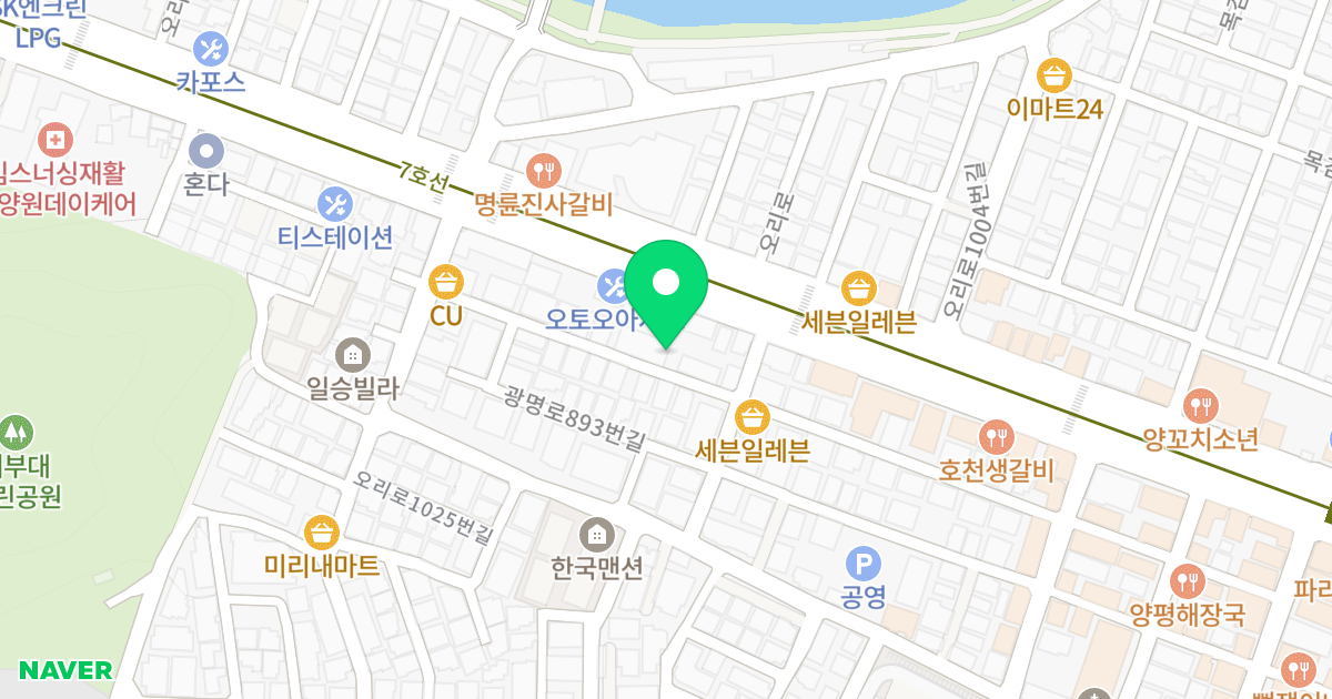 (수)캐슬 위치 지도 - 경기도 광명시 오리로985번안길 30