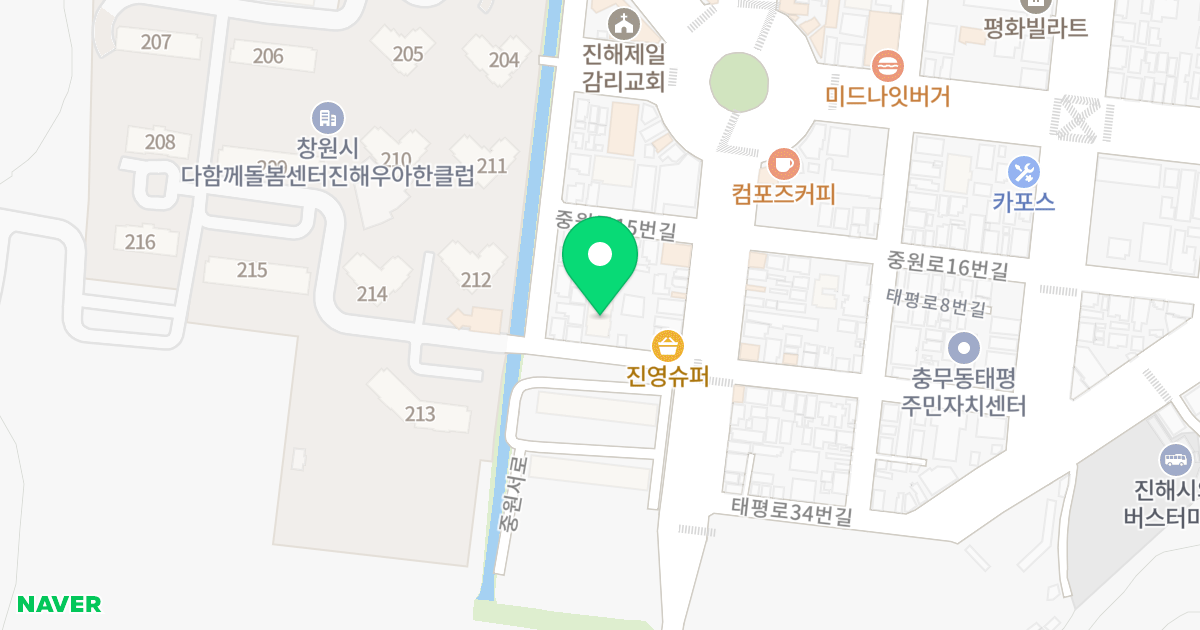 아델펠리스 위치 지도 - 경상남도 창원시 진해구 중원로9번길 6