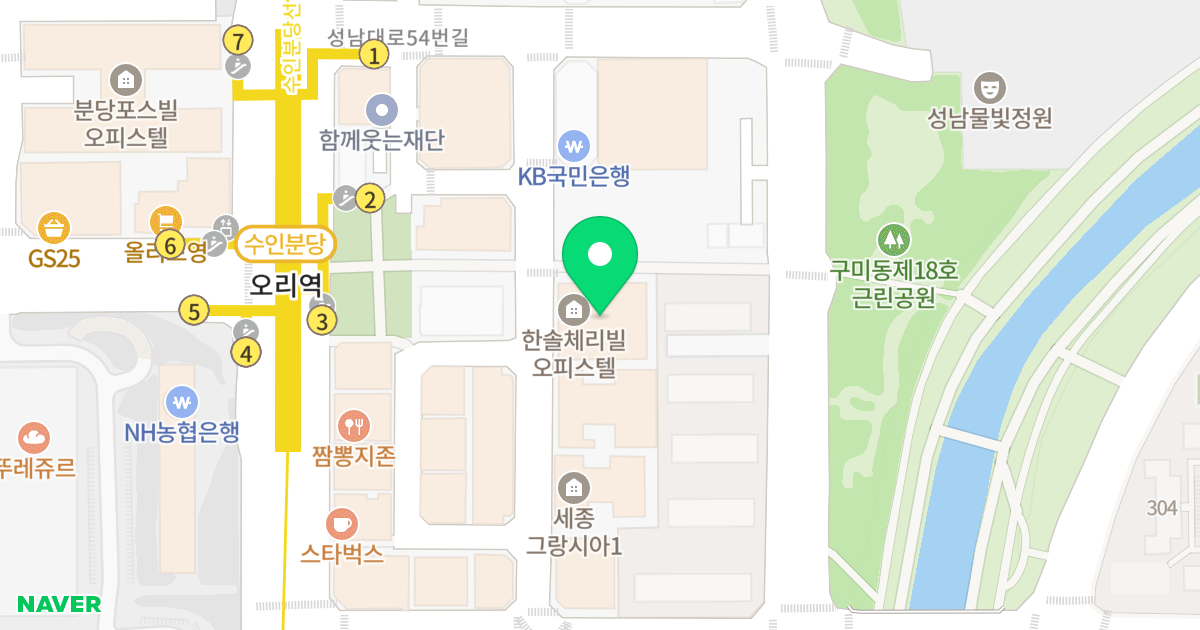 체리빌오피스텔 위치 지도 - 경기도 성남시 분당구 구미로9번길 16