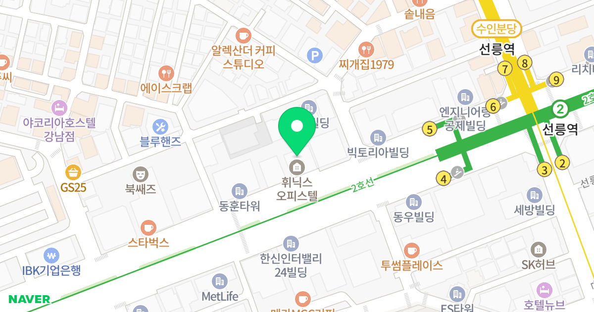 휘닉스오피스텔 위치 지도 - 서울특별시 강남구 테헤란로 323