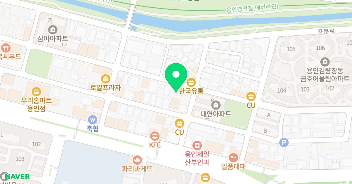 다인하우스 위치 지도 - 경기도 용인시 처인구 중부대로1331번길 10-22