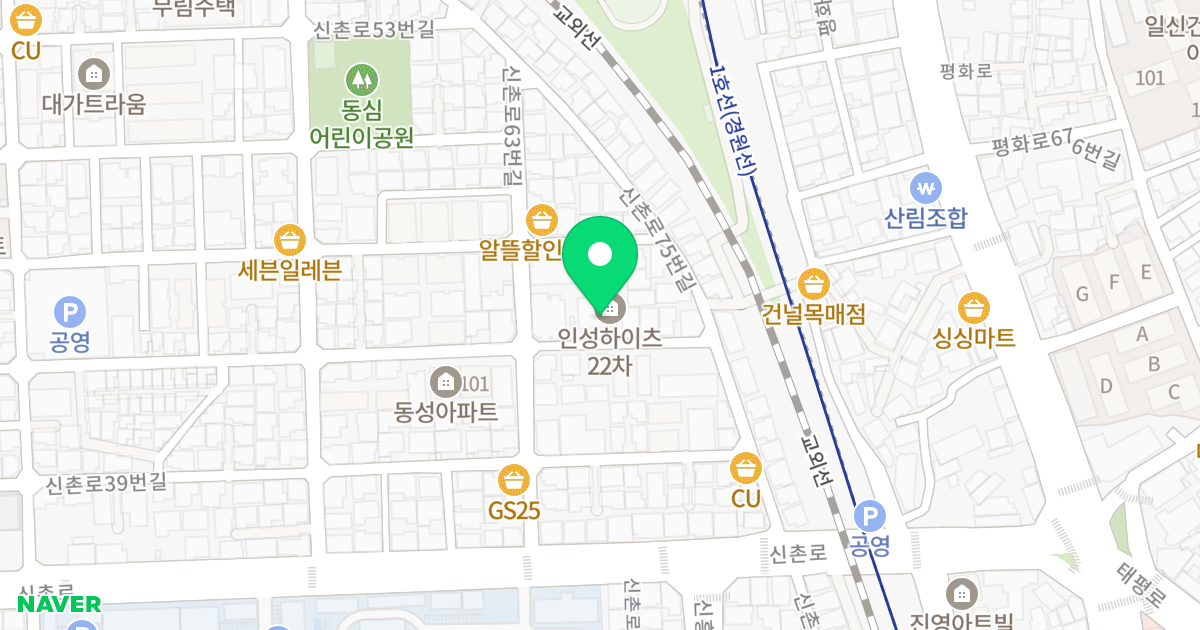 인성하이츠22차 위치 지도 - 경기도 의정부시 신촌로63번길 20-9