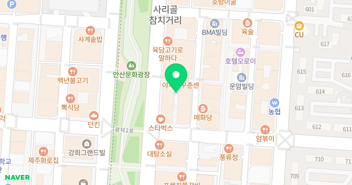 로데오타운 위치 지도 - 경기도 안산시 단원구 광덕대로 154