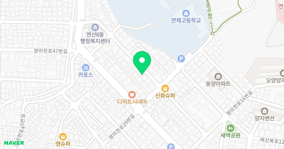 가우디움 위치 지도 - 부산광역시 연제구 쌍미천로52번길 34