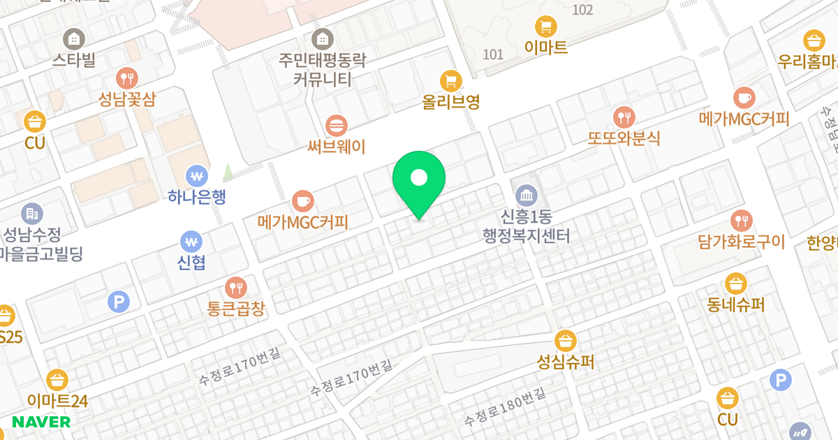 신흥빌 위치 지도 - 경기도 성남시 수정구 수정로180번길 7-5