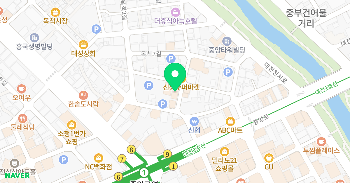 (134) 위치 지도 - 대전광역시 중구 목척9길 28
