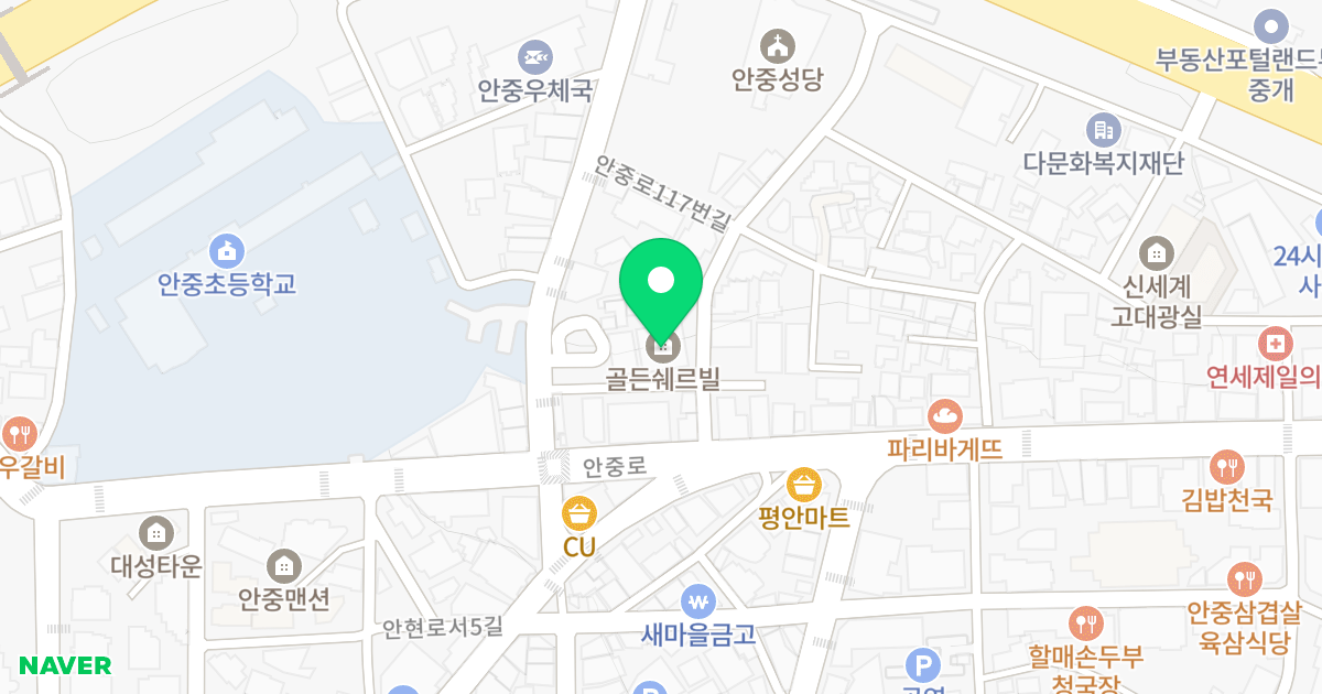 골든쉐르빌 위치 지도 - 경기도 평택시 안중읍 안중로117번길 17-8