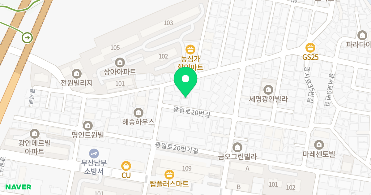 지음 위치 지도 - 부산광역시 수영구 광일로20번길 84