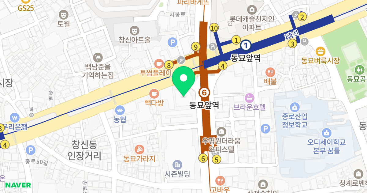 금호팔레스 위치 지도 - 서울특별시 종로구 지봉로 29