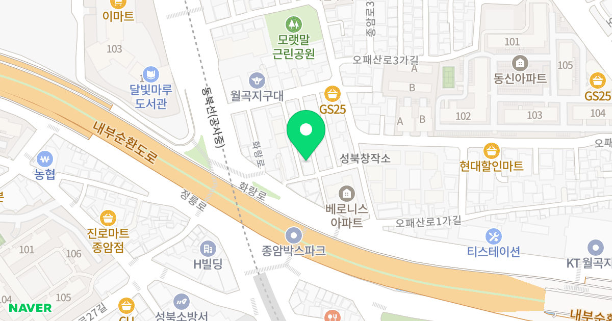 라움하우스 종암 위치 지도 - 서울특별시 성북구 종암로32길 12-14