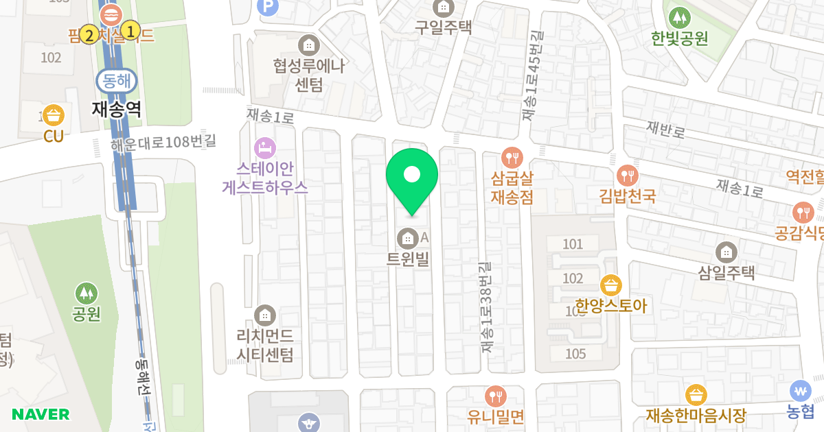 센텀프라임빌 위치 지도 - 부산광역시 해운대구 재송1로32번길 12