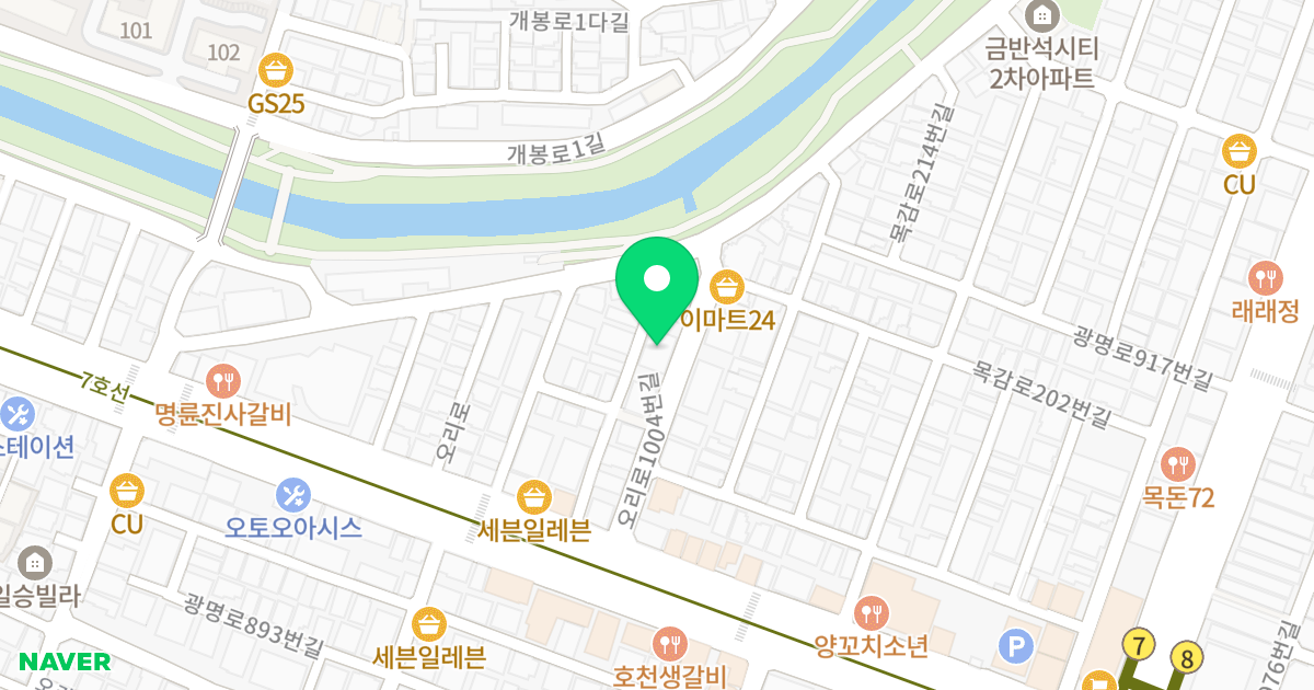 루이캐슬 위치 지도 - 경기도 광명시 오리로1004번길 9