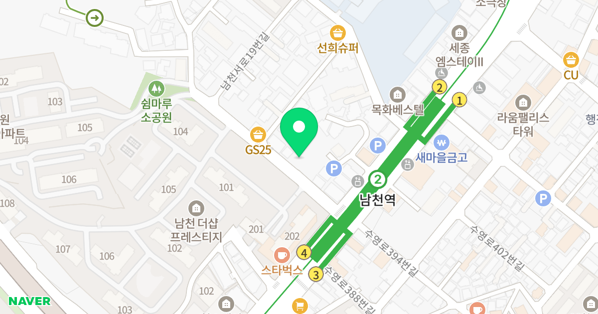 프라임빌 위치 지도 - 부산광역시 수영구 수영로393번길 14