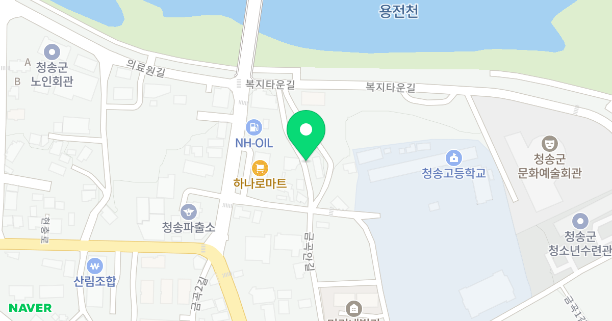 백운프리미엄빌 위치 지도 - 경상북도 청송군 청송읍 금곡1길 7-8