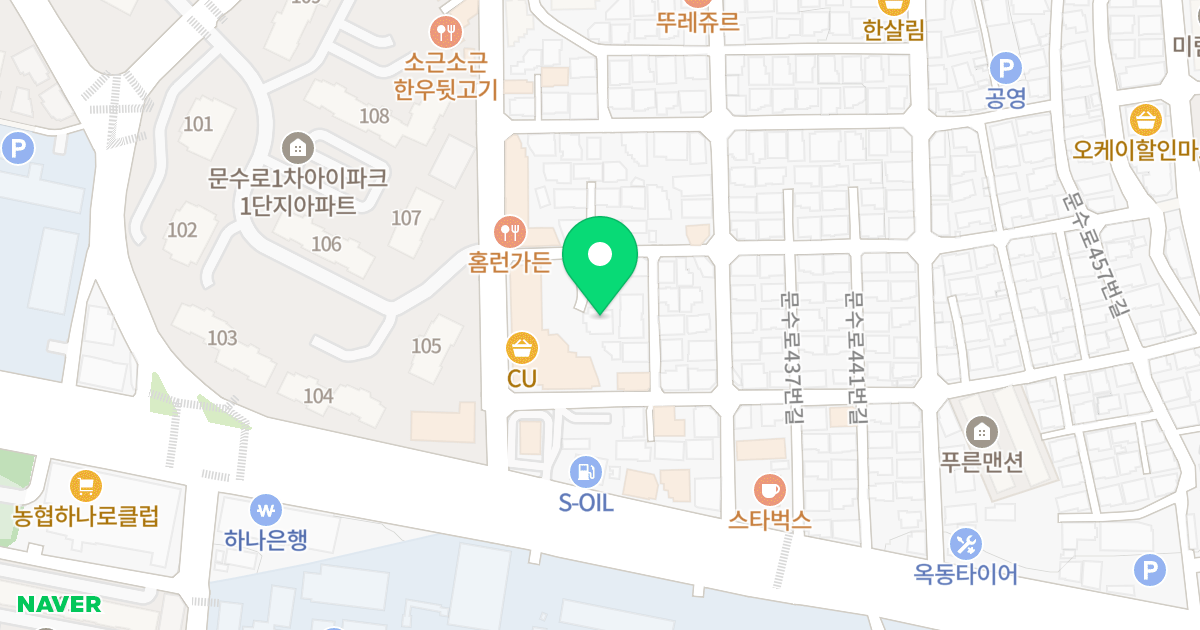 정다운빌 위치 지도 - 울산광역시 남구 문수로423번길 4-33
