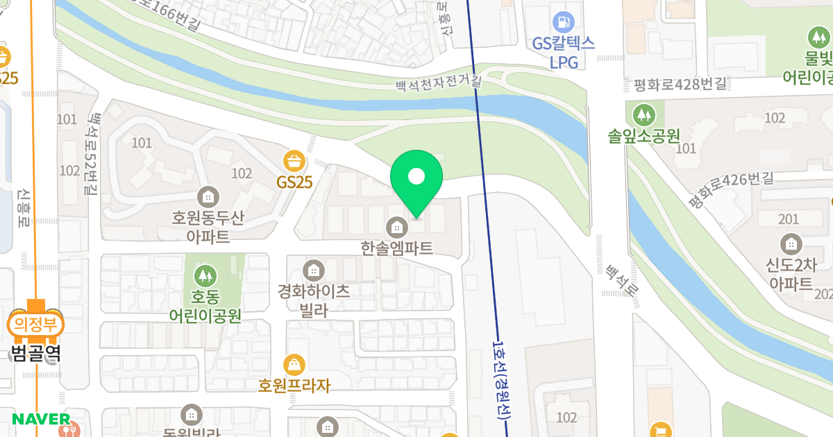 한솔엠파트 위치 지도 - 경기도 의정부시 회룡로117번길 80