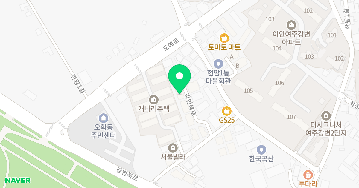 한강타운 위치 지도 - 경기도 여주시 강변북로 104-31