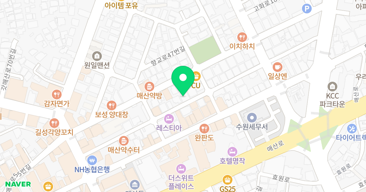 다원팰리스 위치 지도 - 경기도 수원시 팔달구 고화로9번길 26