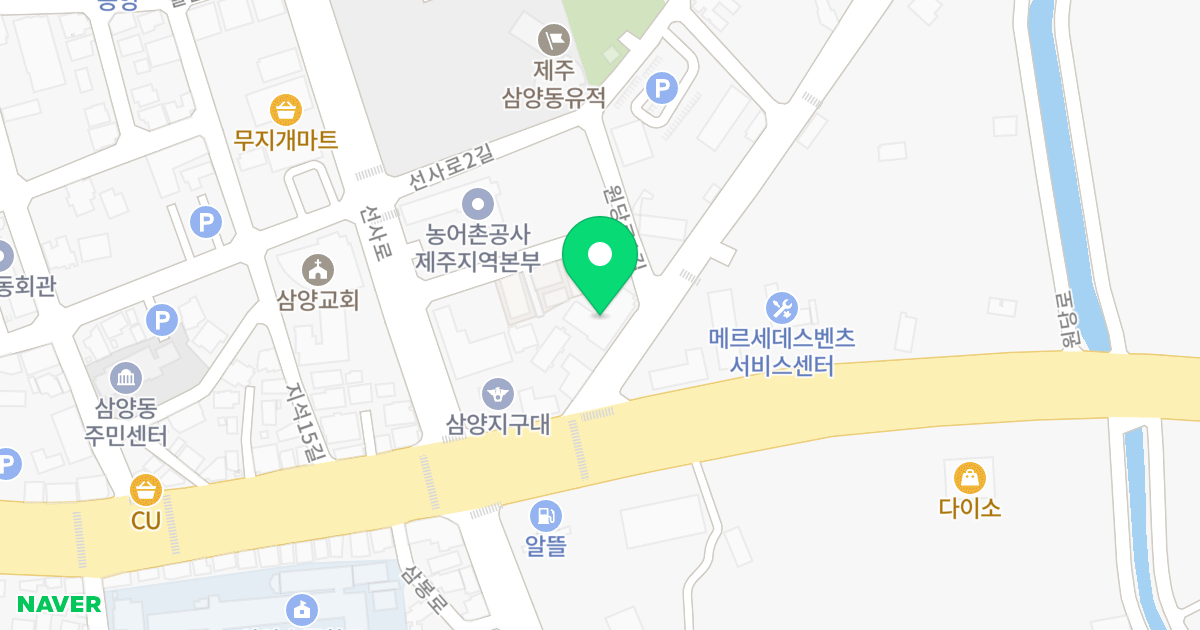 유피테르 위치 지도 - 제주특별자치도 제주시 원당로 5