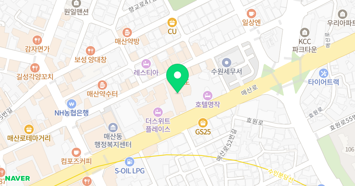 동인트루빌3오피스텔 위치 지도 - 경기도 수원시 팔달구 매산로 51