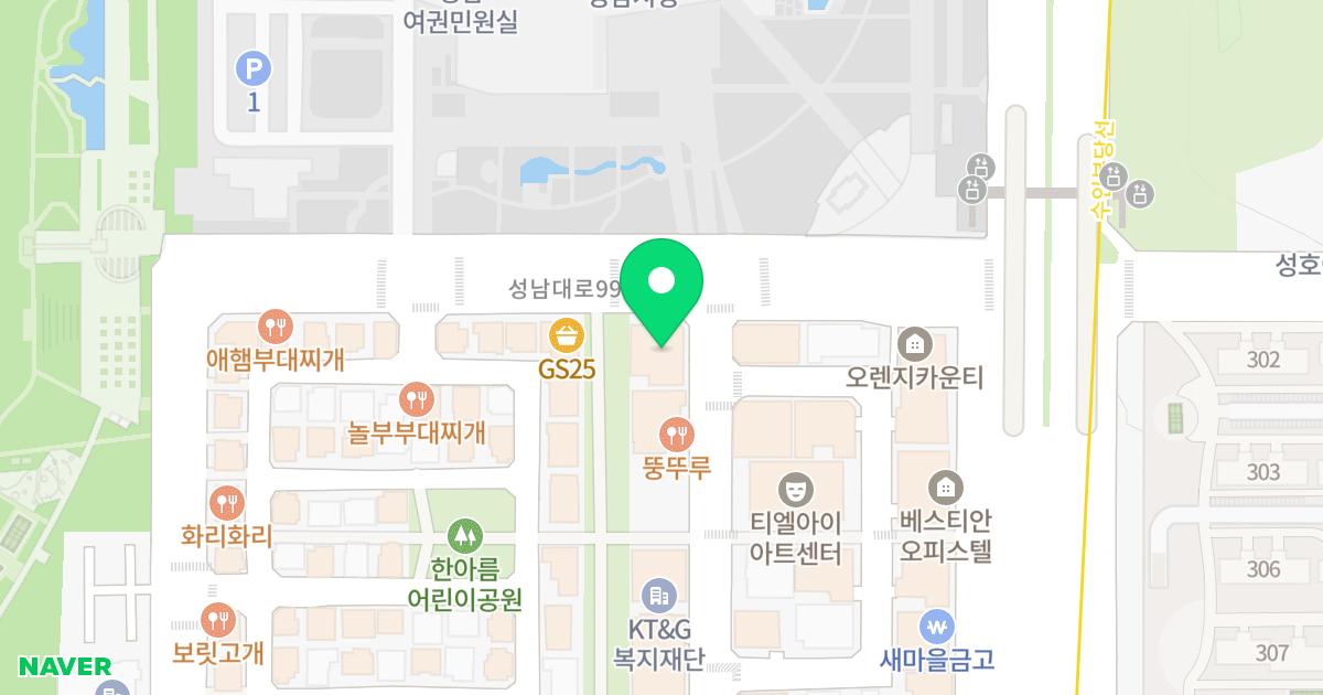 시티파크 위치 지도 - 경기도 성남시 중원구 양현로405번길 17