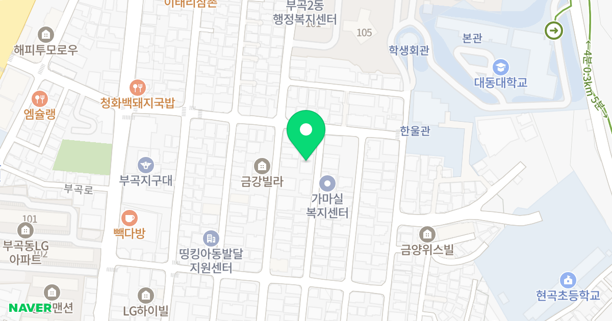 태경빌리지 위치 지도 - 부산광역시 금정구 동부곡로19번길 51