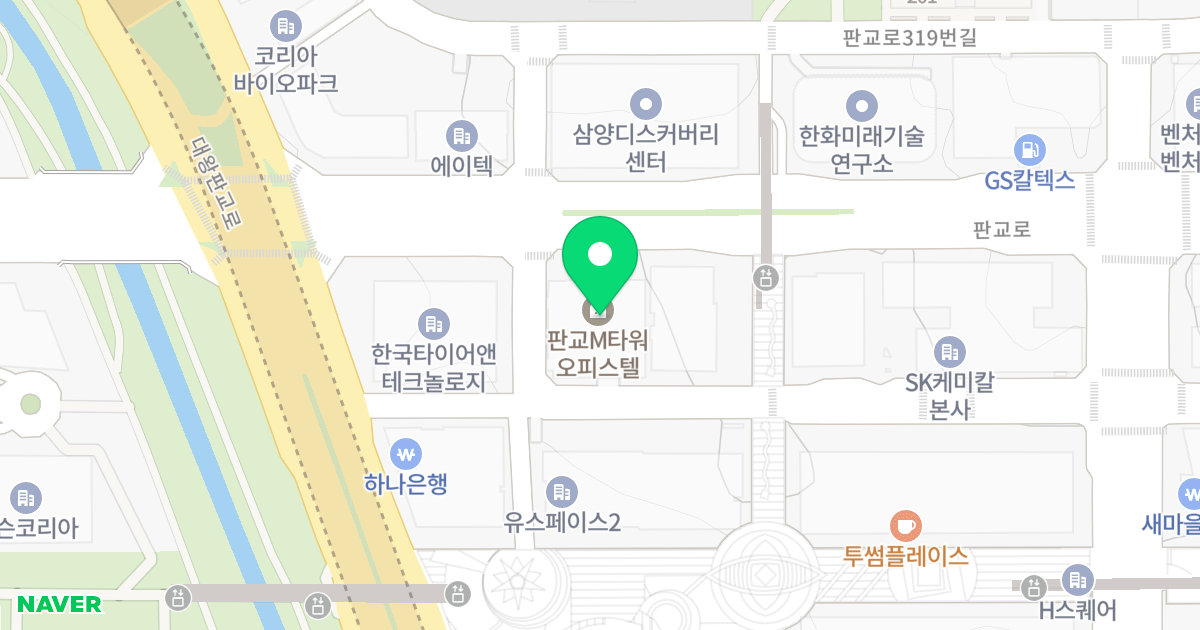 M TOWER 위치 지도 - 경기도 성남시 분당구 판교역로241번길 22
