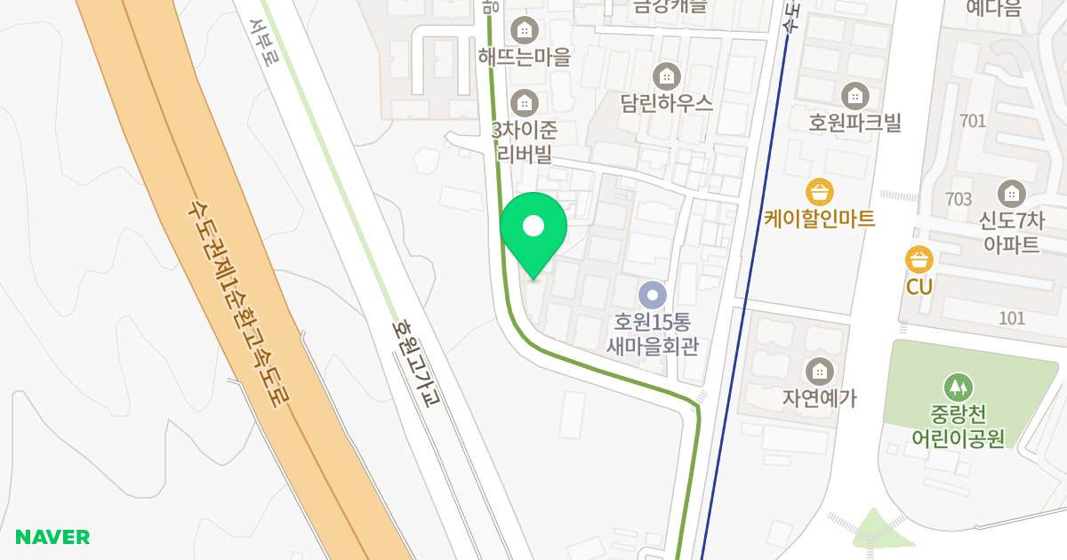 가동 위치 지도 - 경기도 의정부시