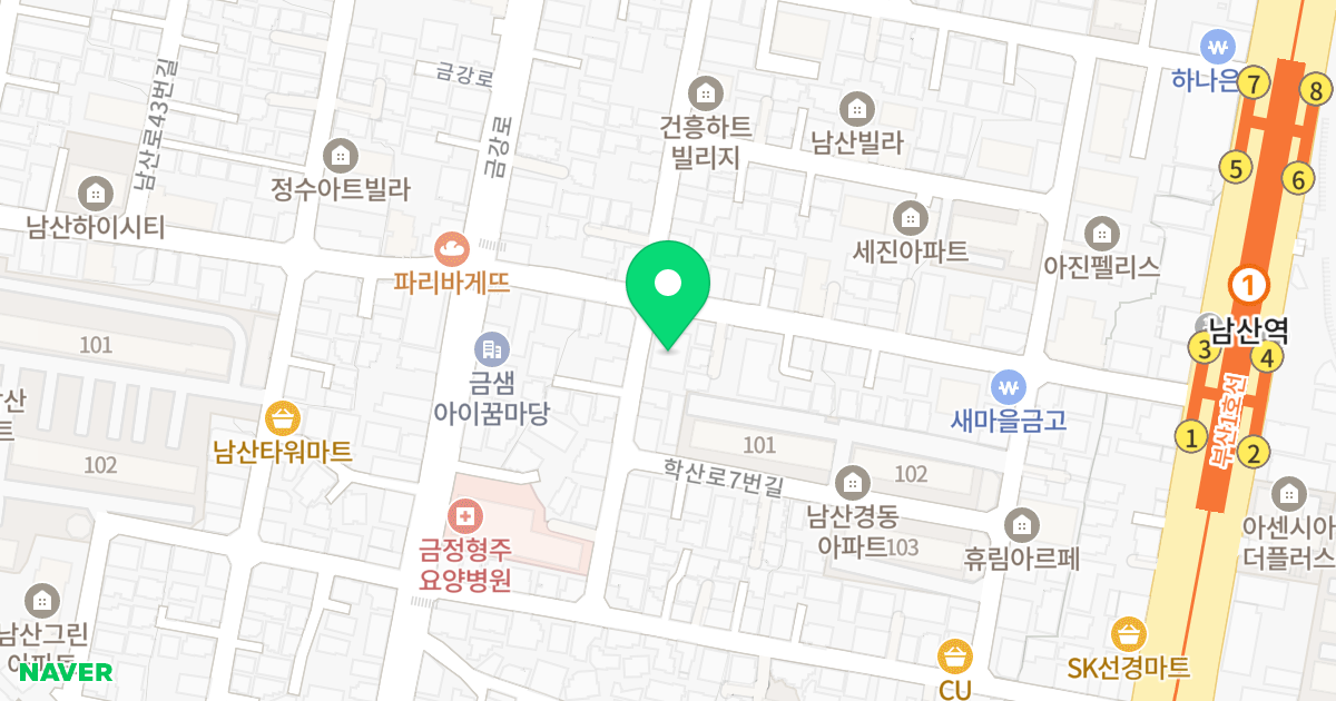 남산하이빌 위치 지도 - 부산광역시 금정구 학산로13번길 33-3