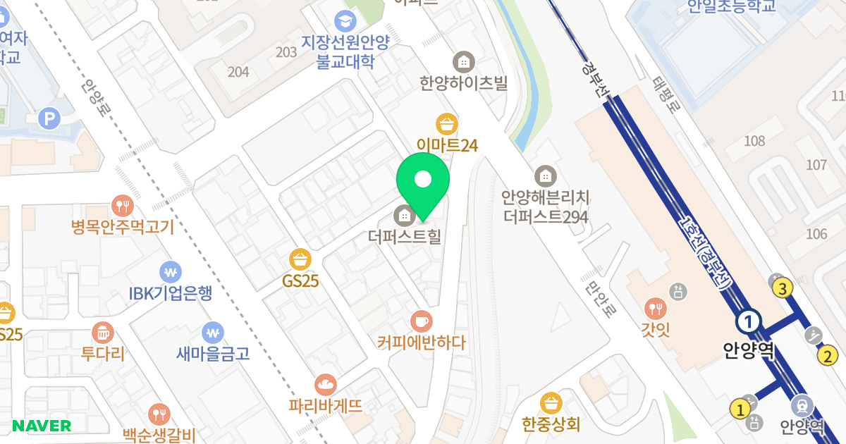리치빌2 위치 지도 - 경기도 안양시 만안구 안양로324번길 37