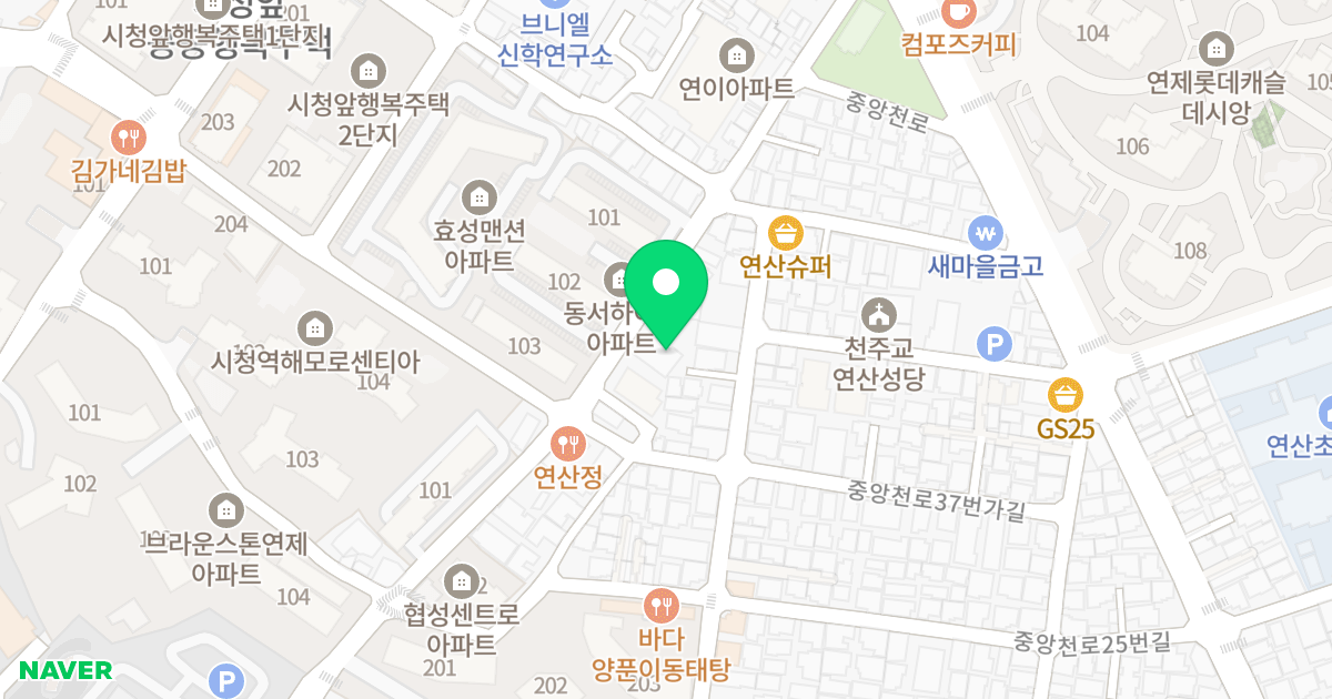 지음4 위치 지도 - 부산광역시 연제구