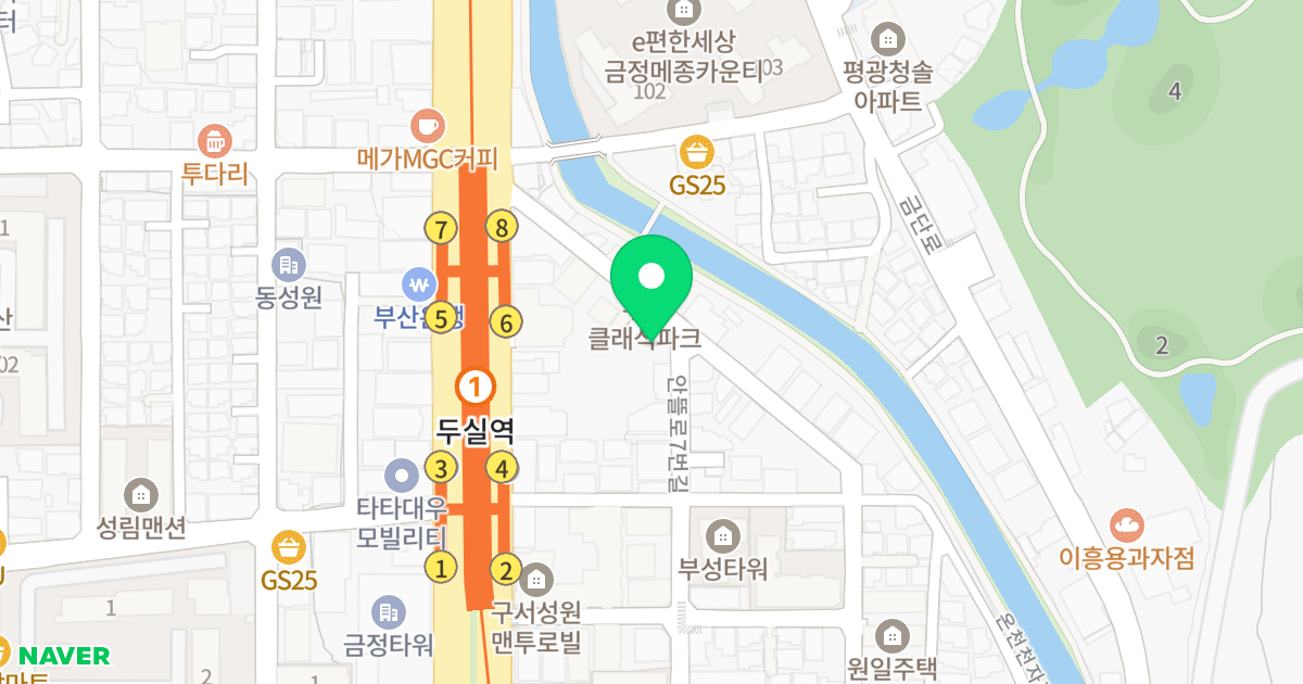 두실 아크빌 오피스텔 위치 지도 - 부산광역시 금정구 안뜰로7번길 51
