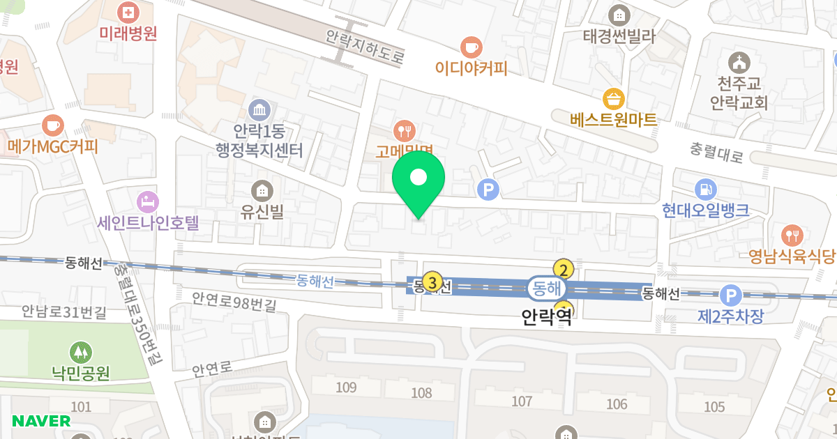 해강빌 위치 지도 - 부산광역시 동래구 안연로110번길 36