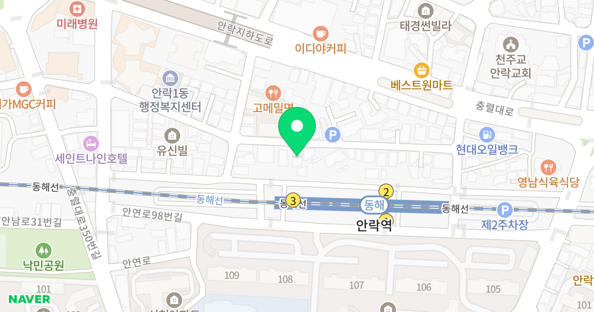 해동빌라 위치 지도 - 부산광역시 동래구 안연로110번길 38