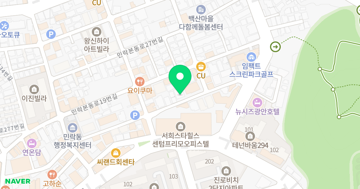 참편한 누리아띠 위치 지도 - 부산광역시 수영구 민락본동로11번길 22
