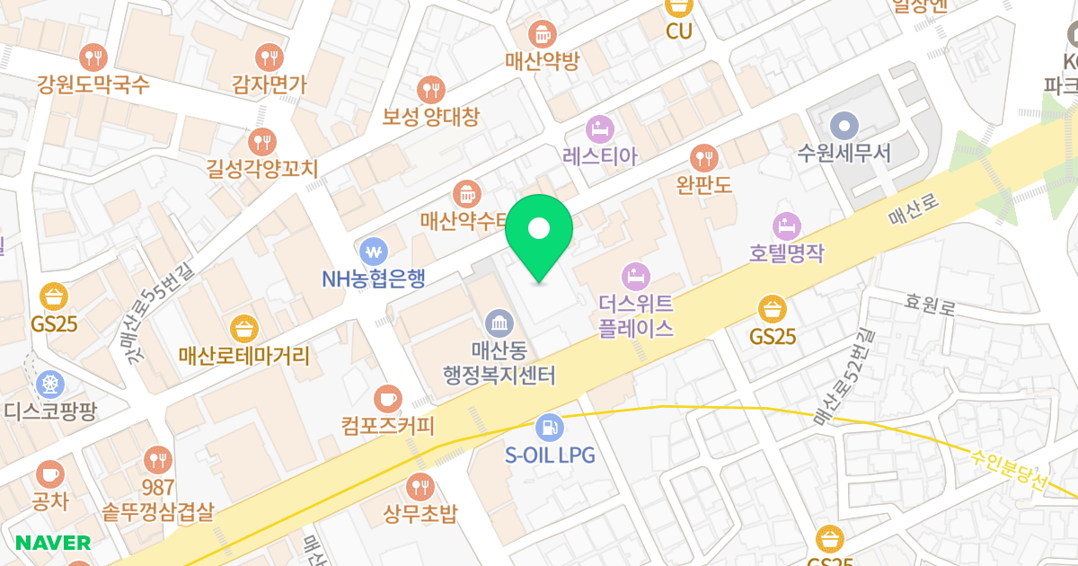 삼호골든프라자 위치 지도 - 경기도 수원시 팔달구 매산로 45