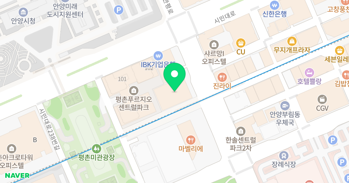 평촌자이엘라 위치 지도 - 경기도 안양시 동안구 관평로 183