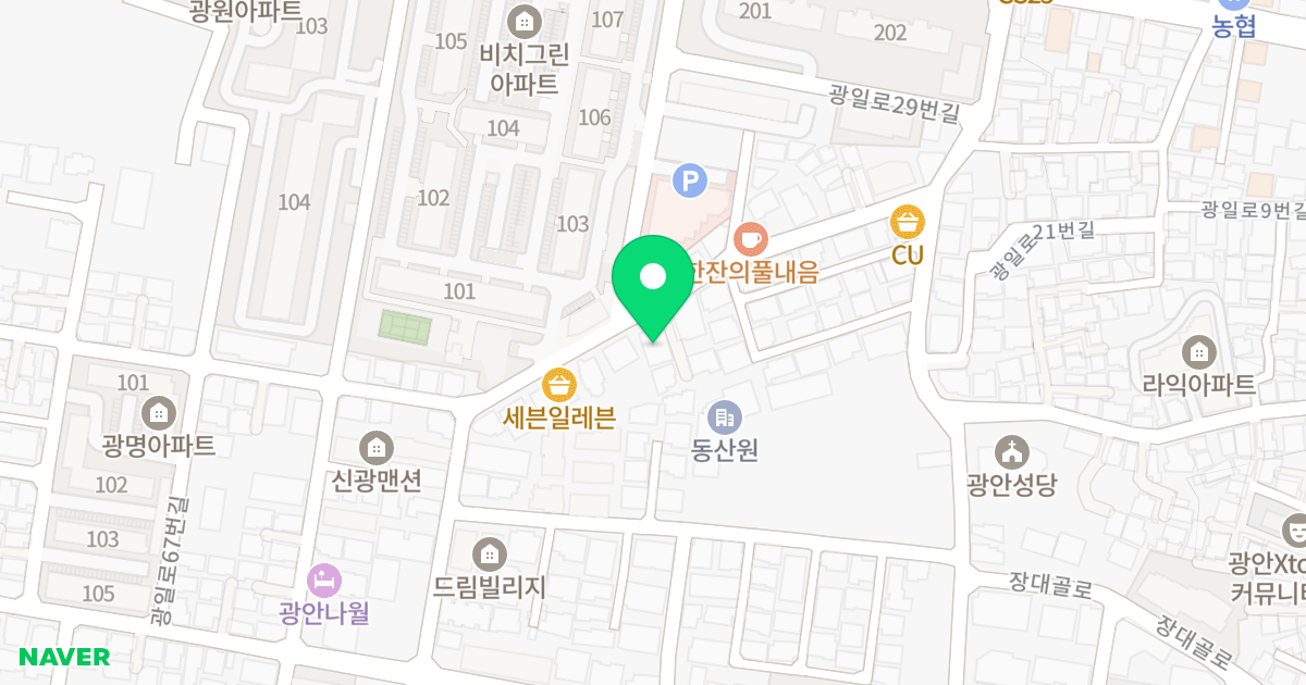 동성하늘채 위치 지도 - 부산광역시 수영구 광일로29번가길 29