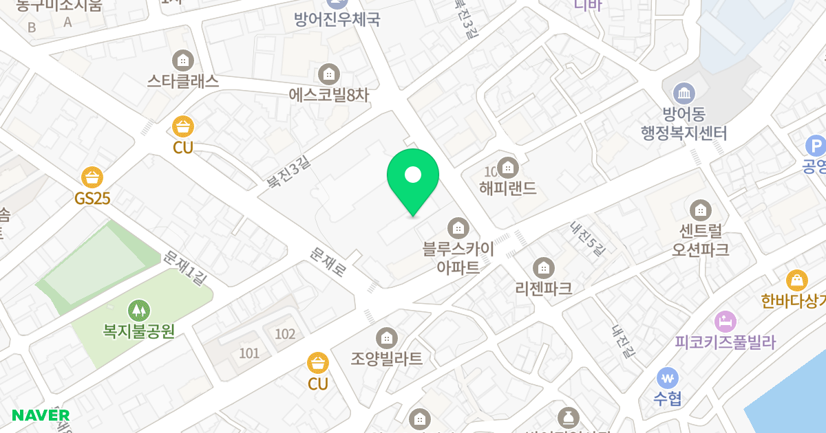 창진 토파즈빌 6차 위치 지도 - 울산광역시 동구 북진5길 7