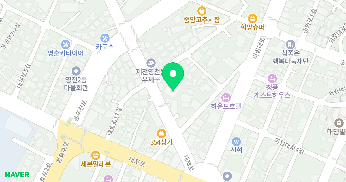 (458) 위치 지도 - 충청북도 제천시