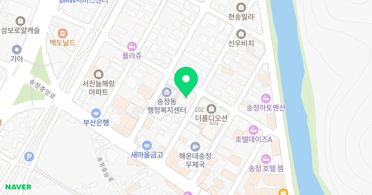 쏠데까사Ⅱ 위치 지도 - 부산광역시 해운대구 송정중앙로27번길 21