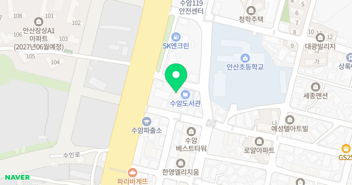 예건숲속정원 위치 지도 - 경기도 안산시 상록구