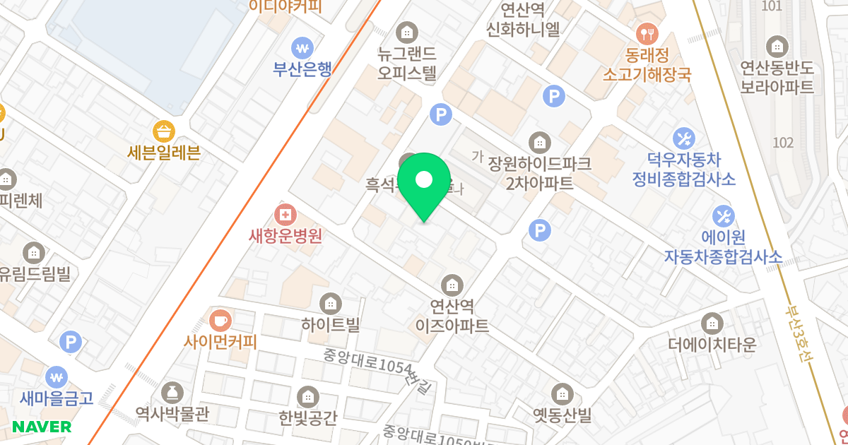 대산하이츠 위치 지도 - 부산광역시 연제구 월드컵대로91번가길 33