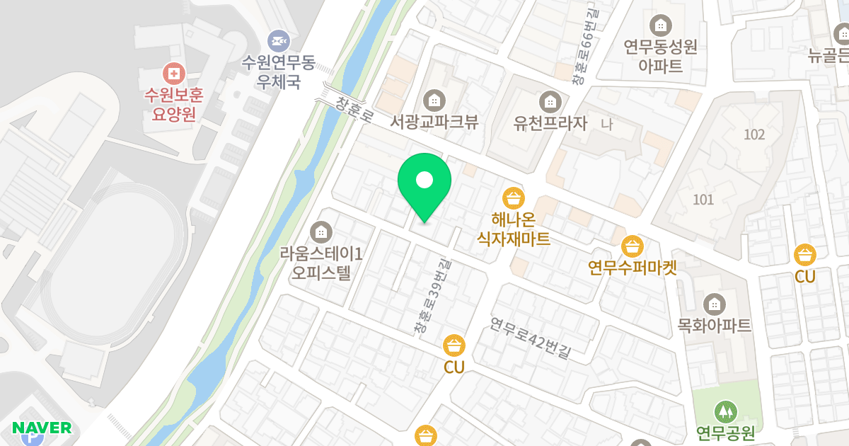 DM빌리지 위치 지도 - 경기도 수원시 장안구 연무로56번길 46-29