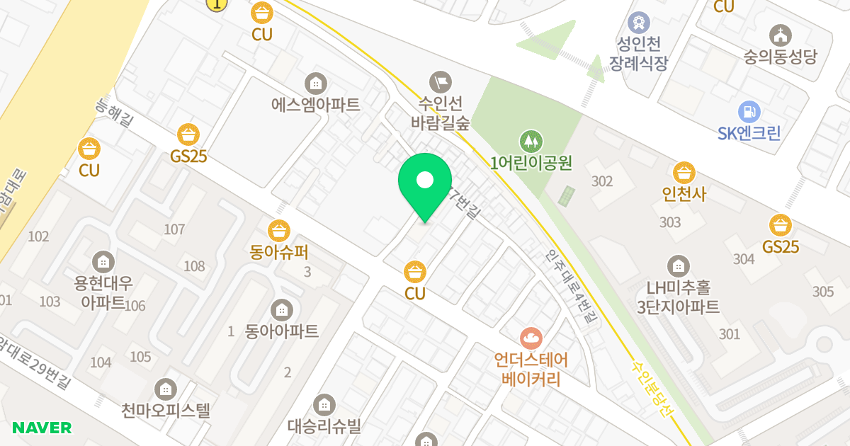용현호방사랑채 위치 지도 - 인천광역시 미추홀구 능해길 43-14
