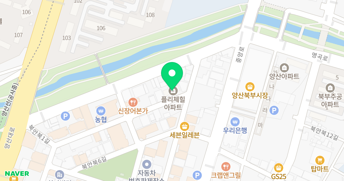 플리체힐 위치 지도 - 경상남도 양산시 북안북2길 22-17