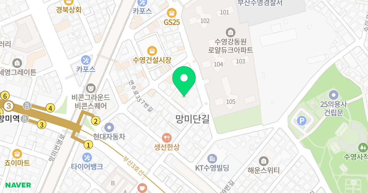 에코하임 위치 지도 - 부산광역시 수영구 망미번영로60번길 31