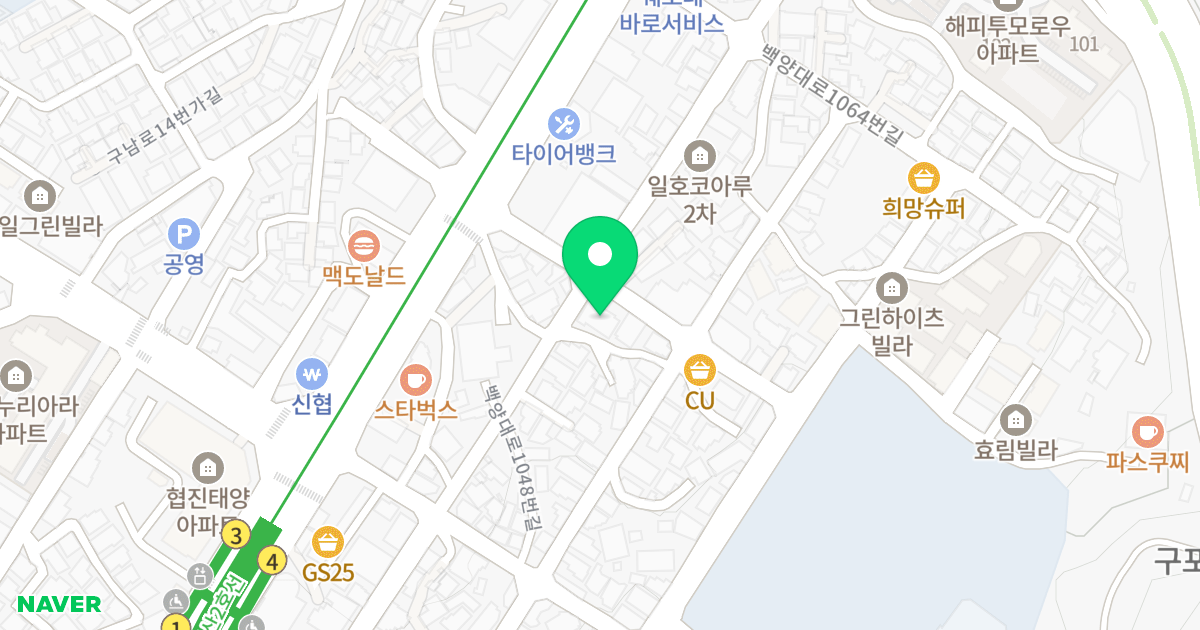 다우빌리지 위치 지도 - 부산광역시 북구 백양대로1050번길 16