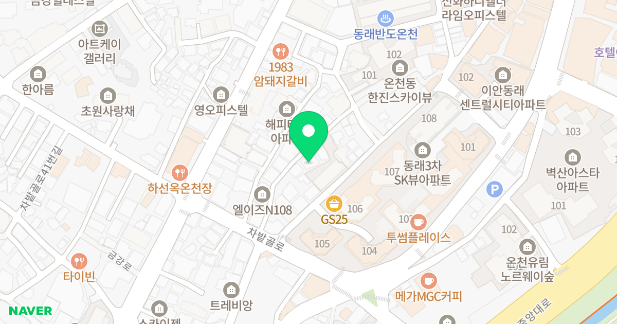 (187-10) 위치 지도 - 부산광역시 동래구 차밭골로22번길 18